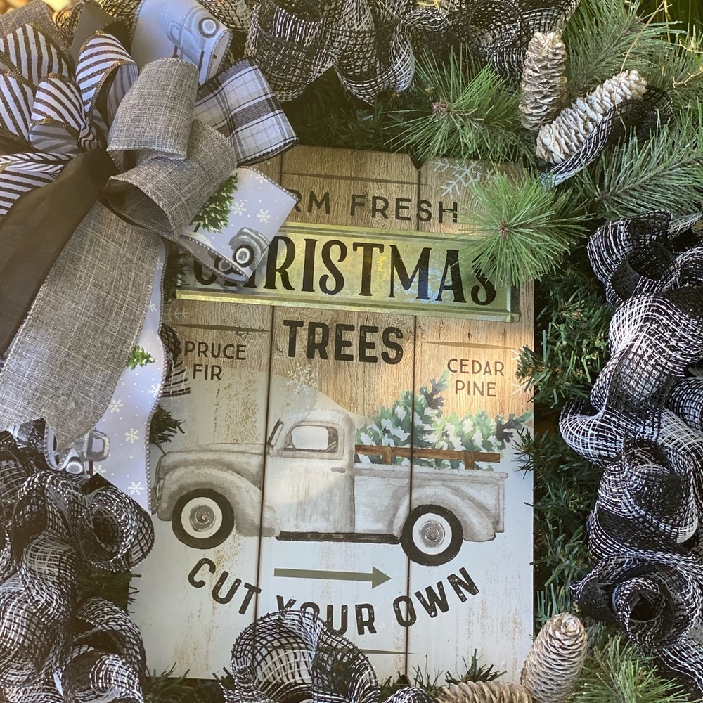 “Christmas Tree”  grapevine wreath